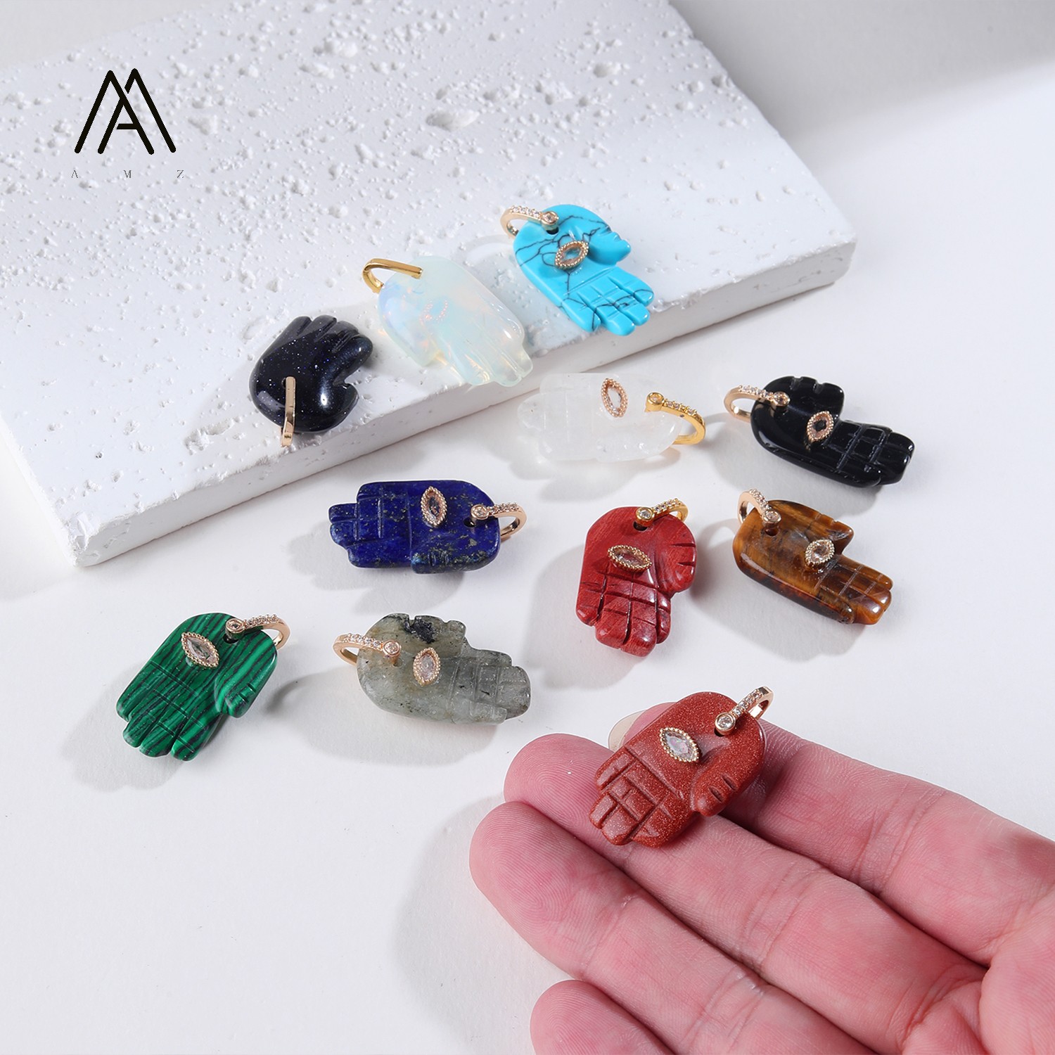 1/3/5/10 Stück Hamsa Fatima Ha – Jewelry Making Gemstones Bewertung und Preis